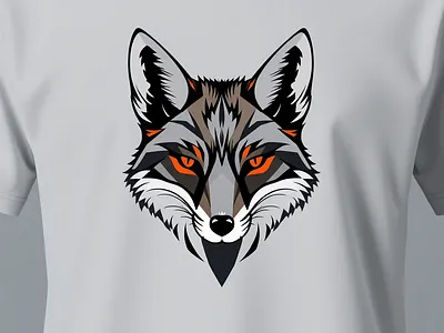 Minimalist Fox Head digital artwork