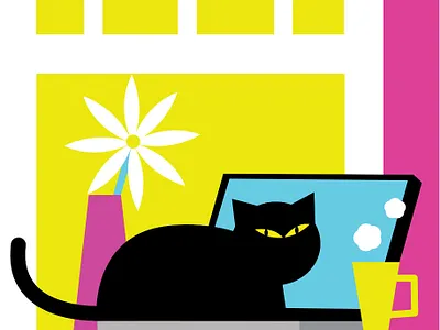 Black cat appreciation day animals black cat cat colorful illustration vector