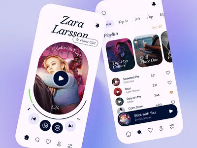 Music Player - App Design app design artist design figma light light mode light ui mobile app mobile app design mobile ui music music app music player music player app player player ui playlist song ui ux