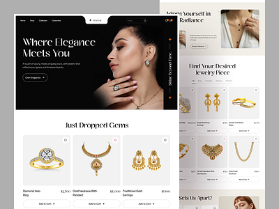 Jewelry Shop E-Commerce Website Design design ecommerce ecommerce landing page ecommerce ui ecommerce ui design ecommerce website ecommerce website design jewelry jewelry accessories jewelry website landing page landing page design minimal minimal ui design online shop online store shopify ui ui design uiux
