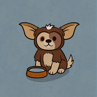 Gizmo The Dog animal illustration cute dog flat gizmo gremlins halloween illustration kids books kids drawings mascot minimalistic pet illustration poster texture