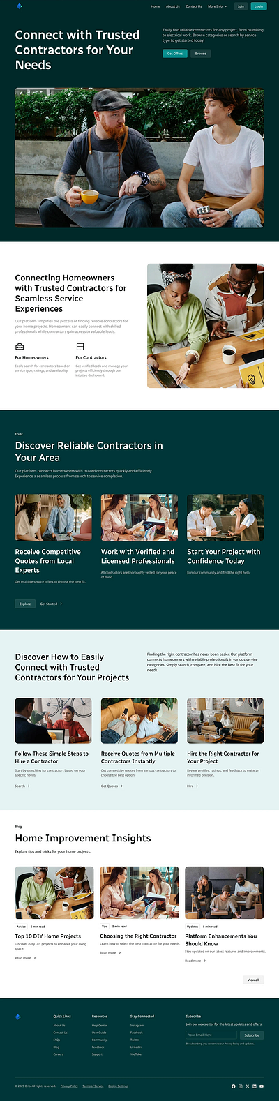 Home Service Website Design web design