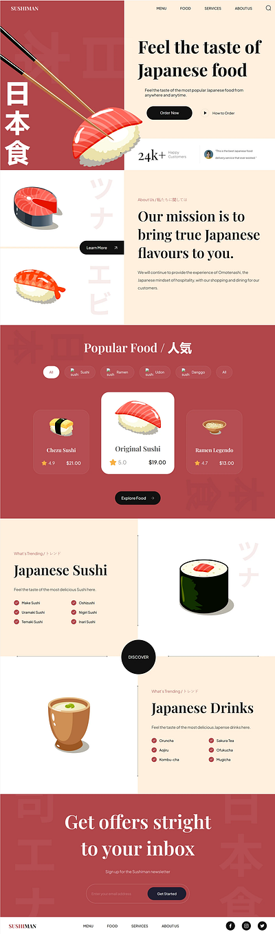 food website web design