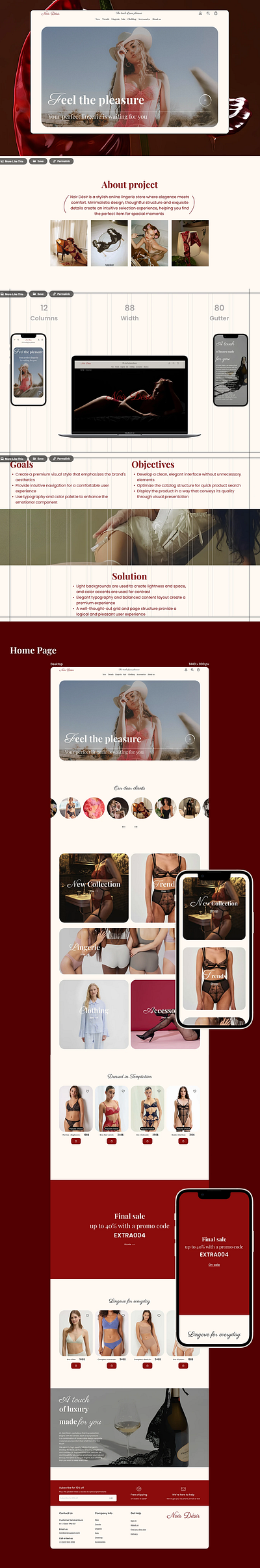 E-COMMERCE for lingerie web design