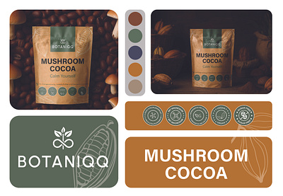 Mushroom Cocoa Packaging Design branding cocoa cocoa packaging cocoa pouch design cocoa powder design graphic design illustration label design mushroom mushroom packaging mushroom pouch design packaging design pouch design pouch label pouch packaging product label design