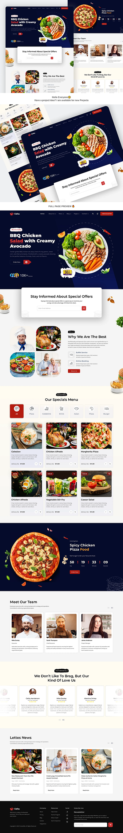 Food Website Design web design