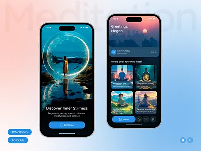Meditation App Design Mobile App app design app for meditation fitness app design ios app isomnia meditation meditation app meditation app design meditation app design mobile app meditation app ui ux meditation mobile app mindfulness app mobile popular design programmation sleep sleepapp ui mobile vector