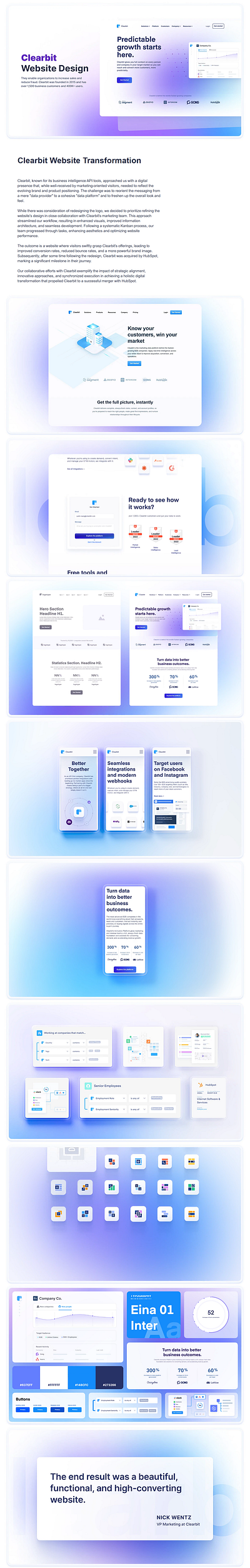 Clearbit Website Design web design