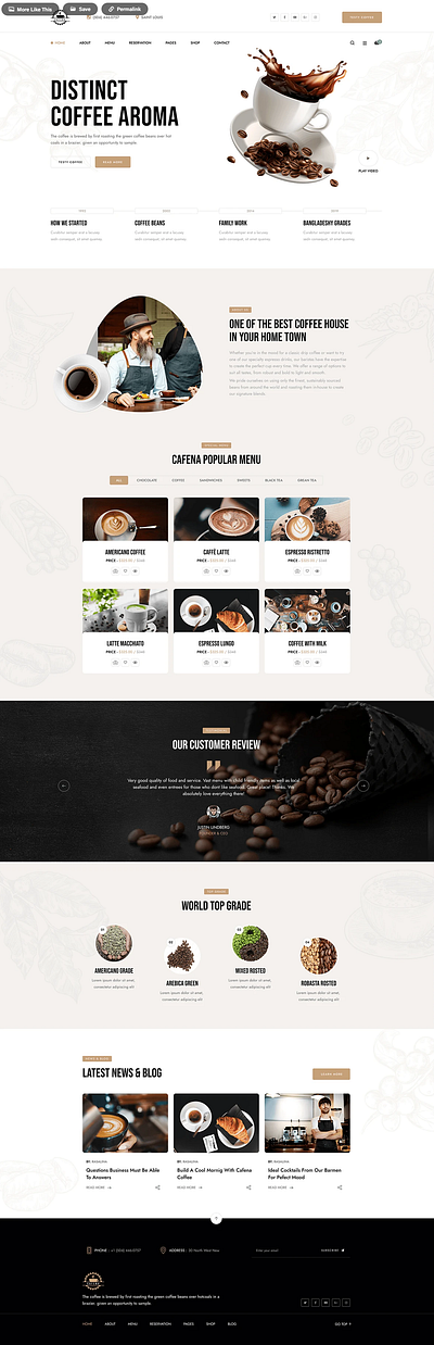 Cafena E-commerce Design web design