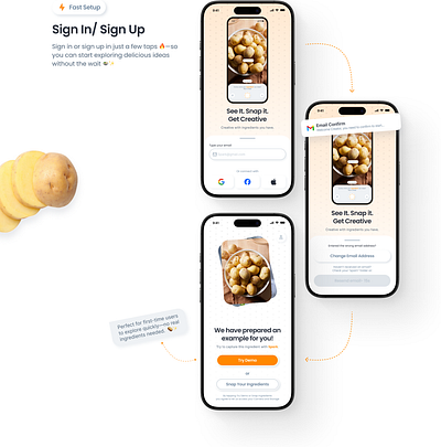 Spark - Creative Cooking Mobile App cooking cooking app creative cooking mobile app i mobile app recipe recipe app ui