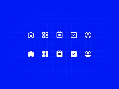 Icons app calendar design filled grid home icon icon design icon set iconography icons ios line icons minimal outline profile tab bar task todo ui