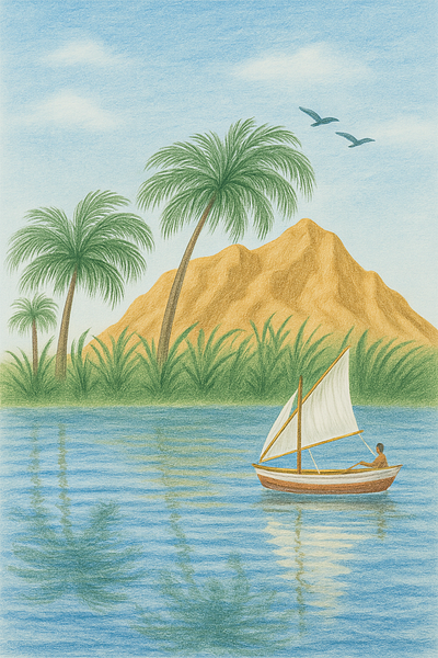 By the Nile River artwork digitalart illustration