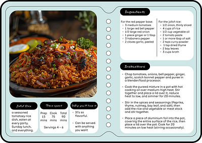 Daily UI #40 - Recipe or Food Order daily 100 challenge daily ui design food app food order recipe recipe app uiux design web design
