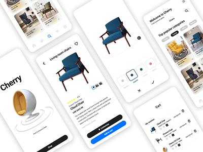Cherry "Pick your furniture" - (Mobile Application) application branding design figma furniture furniture store graphic design mobile store ui ux