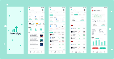 Investigo (Stock Market Investing/Trading platform) bonds debt equity finance fintech investing mutual fund stock market trading ui ux