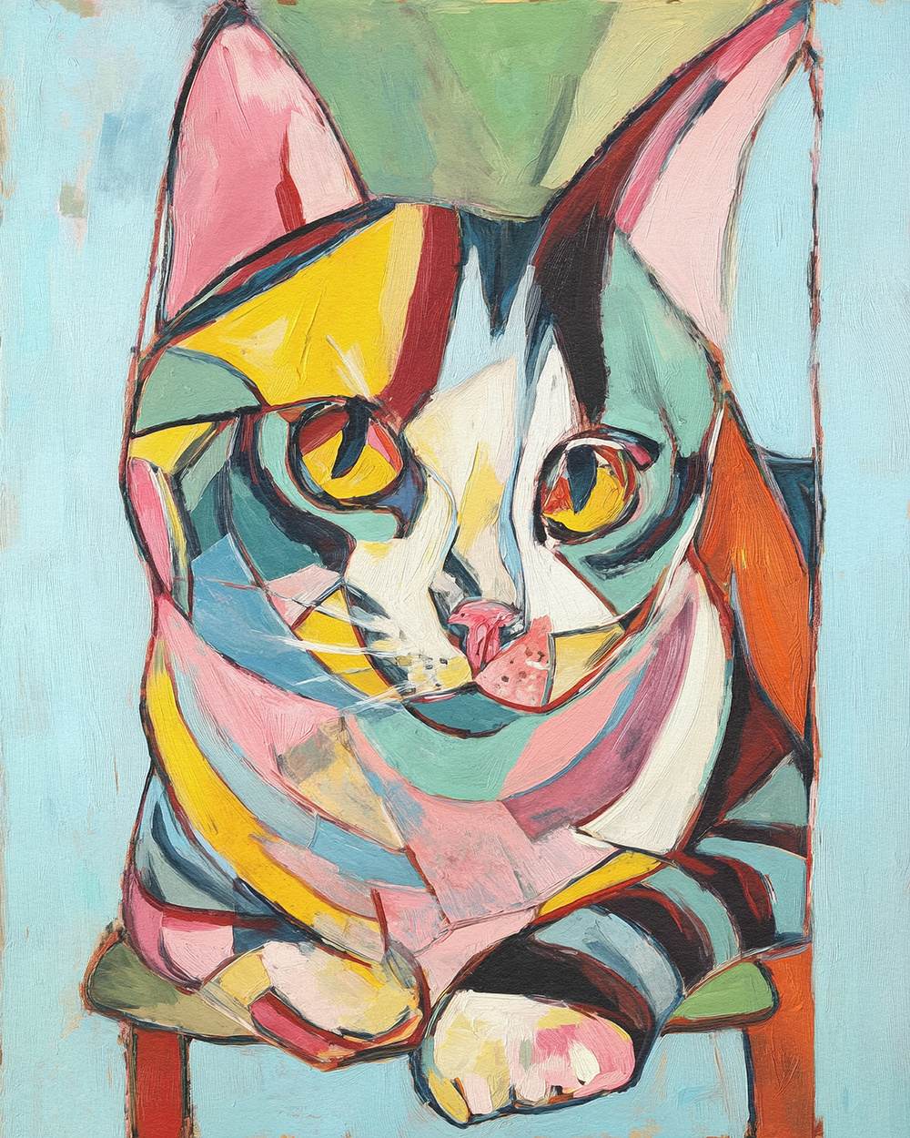 Mythic Whimsy: Abstract Faces and Creatures in Vibrant Expressio abstract art abstract expressionist art bold expressionist paintings colorful abstract faces contemporary contemporary abstract paintings dreamlike contemporary art emotional faces expressionism fine art modern art collectors modern painting mythical creature art mythical creatures psychedelic art psychedelic expressionism surreal art series surrealism vibrant colors vibrant surreal artwork