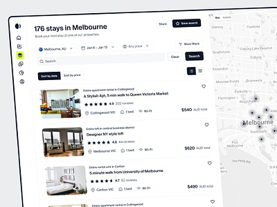 Rental booking website — Untitled UI accomodation airbnb booking figma map minimal minimalism rental rental booking ui design user interface ux design