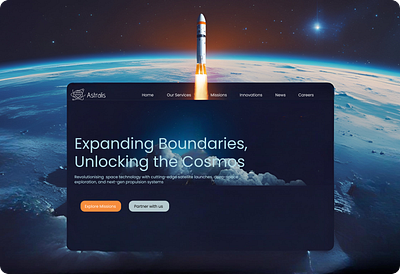 Astralis (A space technology company) sci fi ui ux web design