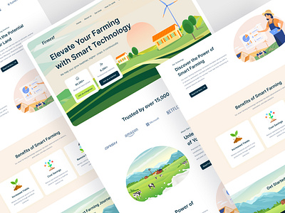 Farming Smart Technology Landing Page design farming landing page figma design hero section landing page smart technology ui ux website