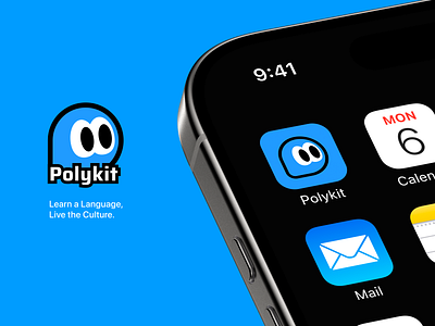 Polykit - Language learning app icon logo mobile