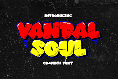 Vandal Soul Font bold type branding cracked font d font design display font display type graffiti font graphic design illustration layered font rebellious font rugged font street art urban theme vandal soul font