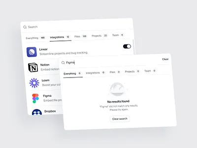 Command+K search menu — Untitled UI cmd k command k empty state figma integrations minimal minimalism modal pop up popup product design search search bar searchbar shortcuts ui design user interface ux design