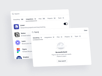 Command+K search menu — Untitled UI cmd k command k empty state figma integrations minimal minimalism modal pop up popup product design search search bar searchbar shortcuts ui design user interface ux design
