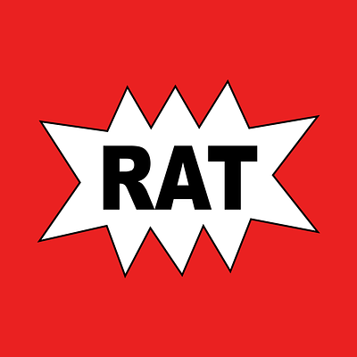 RAT 2d abstract art book boom bright comic cute design font fun pop poster pow print rat type typeface typography vector