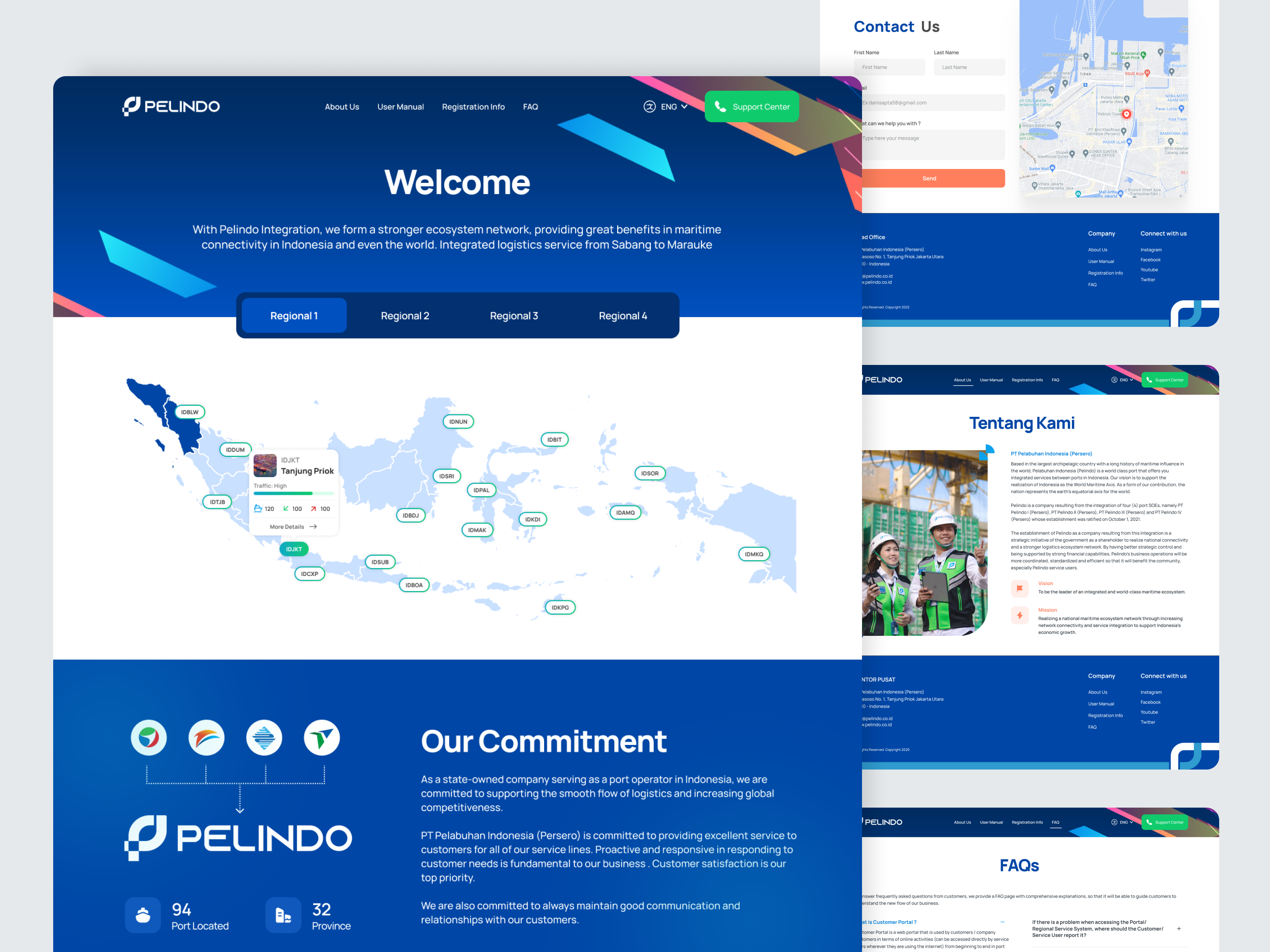 Port & Terminal Customer Portal - Landing Page bumn customer portal hero homescreen indonesia landing page pelabuhan pelindo ui ui design uiux web design