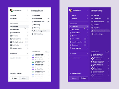 Dual-tier sidebar navigation — Untitled UI menu minimal nav navigation product design purple side nav sidebar sidenav ui design user interface ux design
