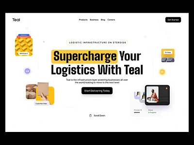 Ship Teal Website animation b2b business delivery design figma landing page logistics motion motion graphics order parcel product shipment shipping transport ui ux web website