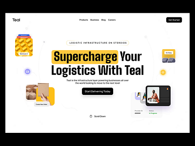 Ship Teal Website animation b2b business delivery design figma landing page logistics motion motion graphics order parcel product shipment shipping transport ui ux web website