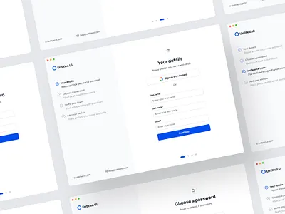 Minimal sign up user flow — Untitled UI create account figma form google auth log in log in form login minimal minimalism multi step form nav onboarding sign up sign up flow signup user flow