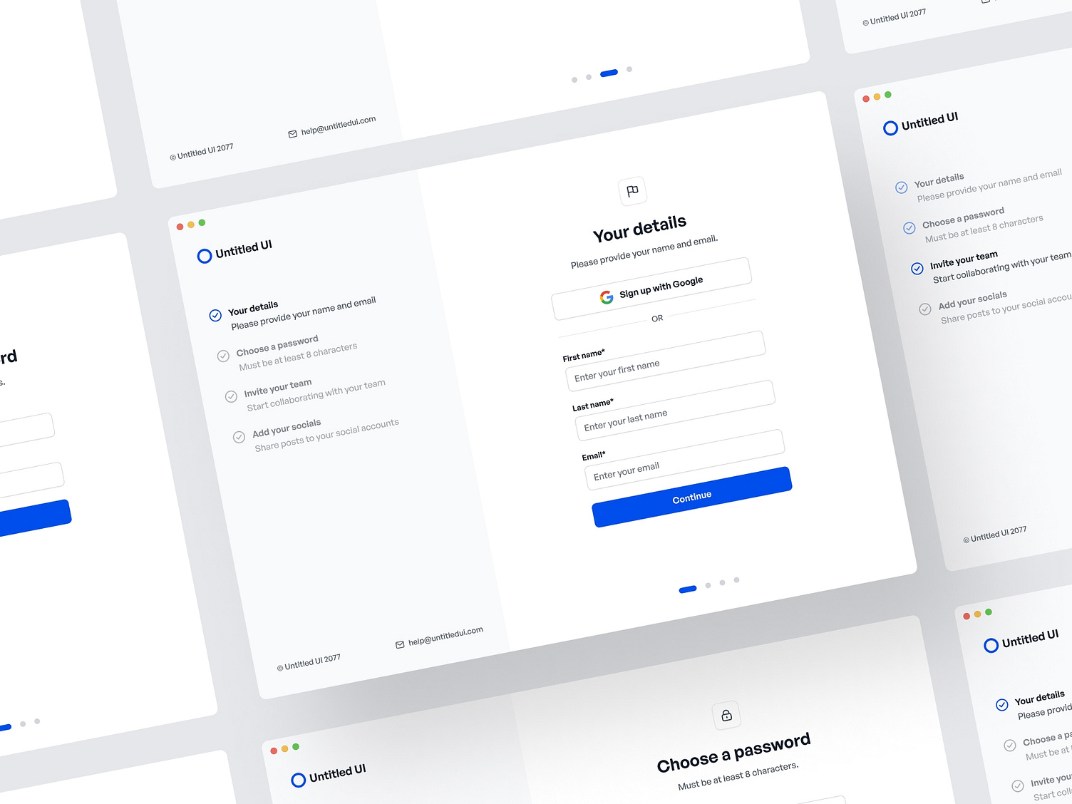 Minimal sign up user flow — Untitled UI by Jordan Hughes® on Dribbble