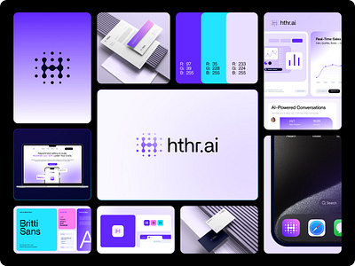 Hthr.ai Branding & Visual Identity Design brand guidelines brand identity brand kit brand style guide branding dashboard design logo design agency logo design presentation ui ui design web ui design