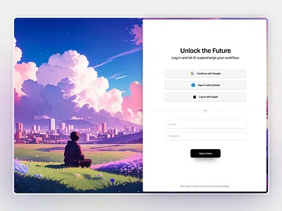Login screen AI software application branding clean clean ui create account design graphic design interface login login page register web sign in ui ui ux user interface ux web design website