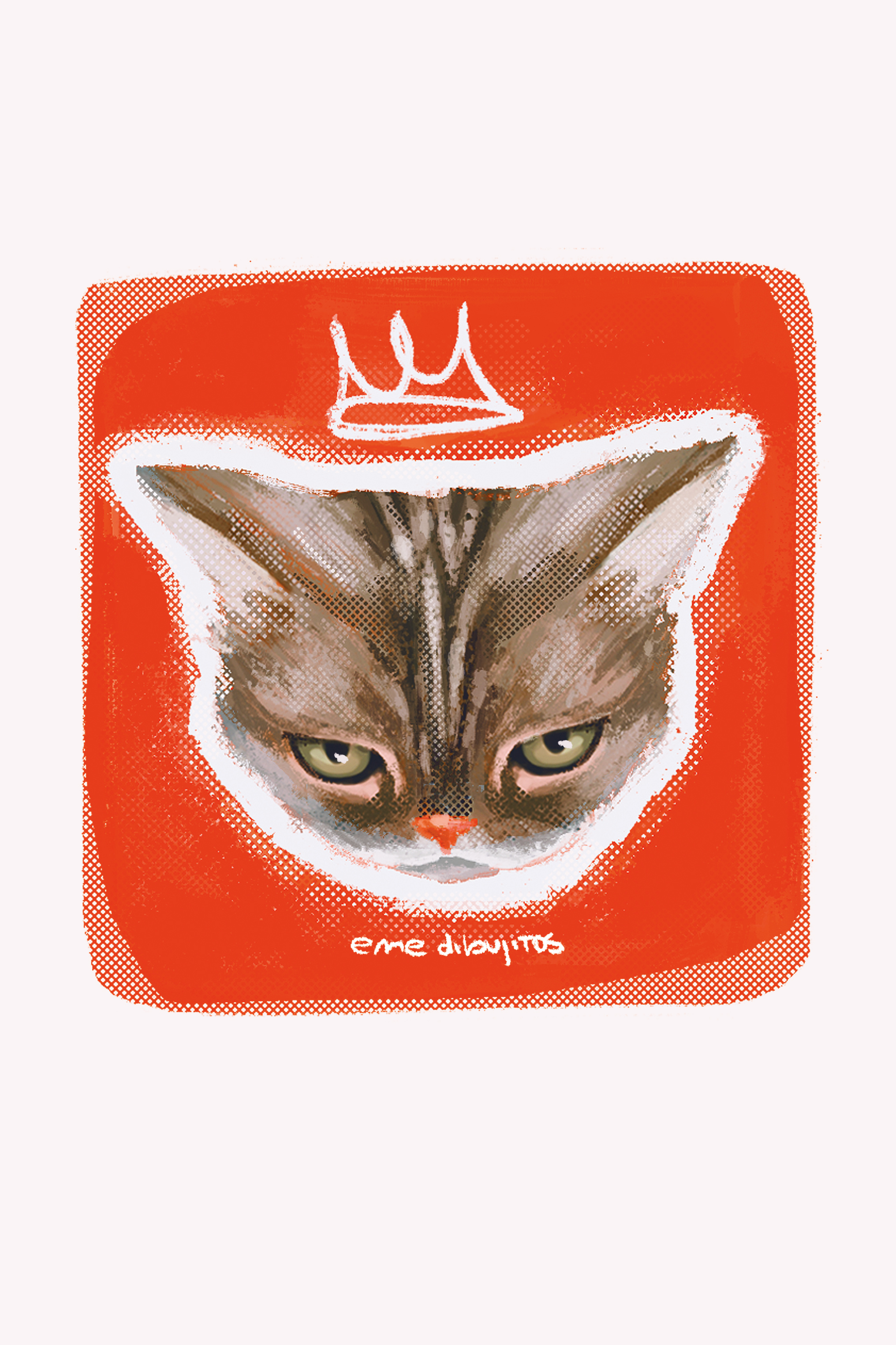 Grumpy cat digital art illustration