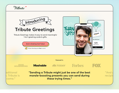 Tribute Greetings - Product Marketing Page