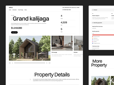 Griyo - Real Estate Property Details Page agent apartment architecture booking building company home house landing page minimalist professional properties property real estate realestate swiss ui ui design web design website