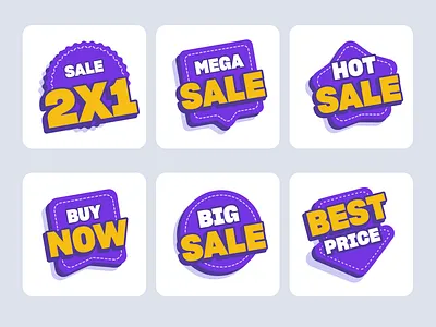 Illustration Sale Badges animation badge discount ecommerce price promotion sale tag