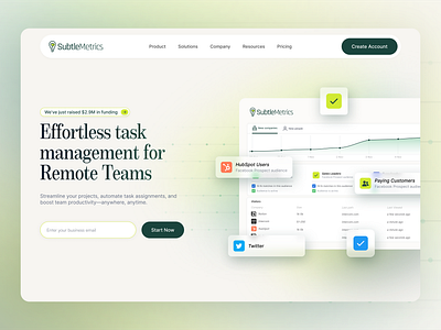 Effortless Task Management – Hero Section UI Design clean ui dashboard design dribbble figma design hero section landingpage minimal design modern design project management saasdesign task management ui uidesign uxui webdesign website