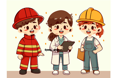 Cartoon Characters Dressed in Various Outfit american background cartoon celebration character construction day economy event factory holiday industrial job labor labour outfit physical us usa work