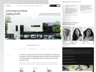 Terravia - Arsitect Agency Landing Page architect architectural architectural studio architecture business company corporate creative creative agency exterior modern property real estate real estate agency web design website
