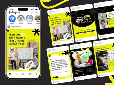 Market Value Social Media Design design instagram post market value marketing post social media statistic success trends ui ux webinar