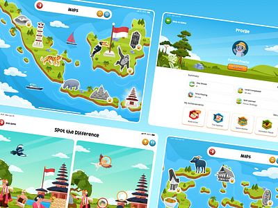 Nusantara Quest - Culture Learning iPad App 📚 animation app badges culture design education exploration game illustration independence indonesia ipad kids learning map mobile orely playful ui ux