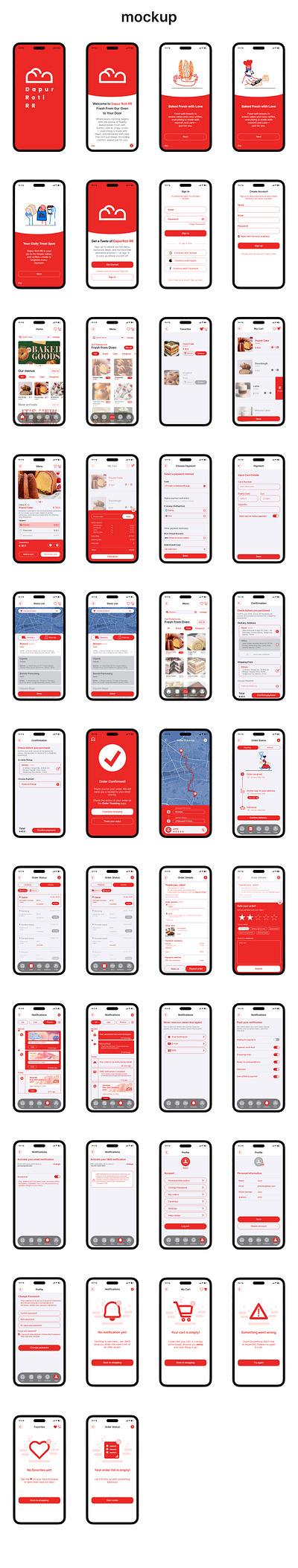 [mockup] Food Order & Delivery App - light mode designer developer figma frontend ui