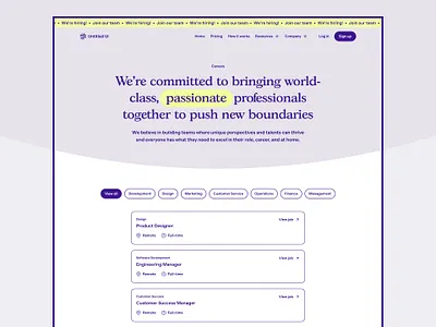 Careers page — Untitled UI about us career page careers company page job board job listings jobs linkedin pastel web design website design