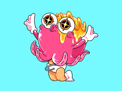 Baby Takoyaki Cartoon cartoon character design concept creature design drawing graphic design illustration japan playful takoyaki vector vibrant