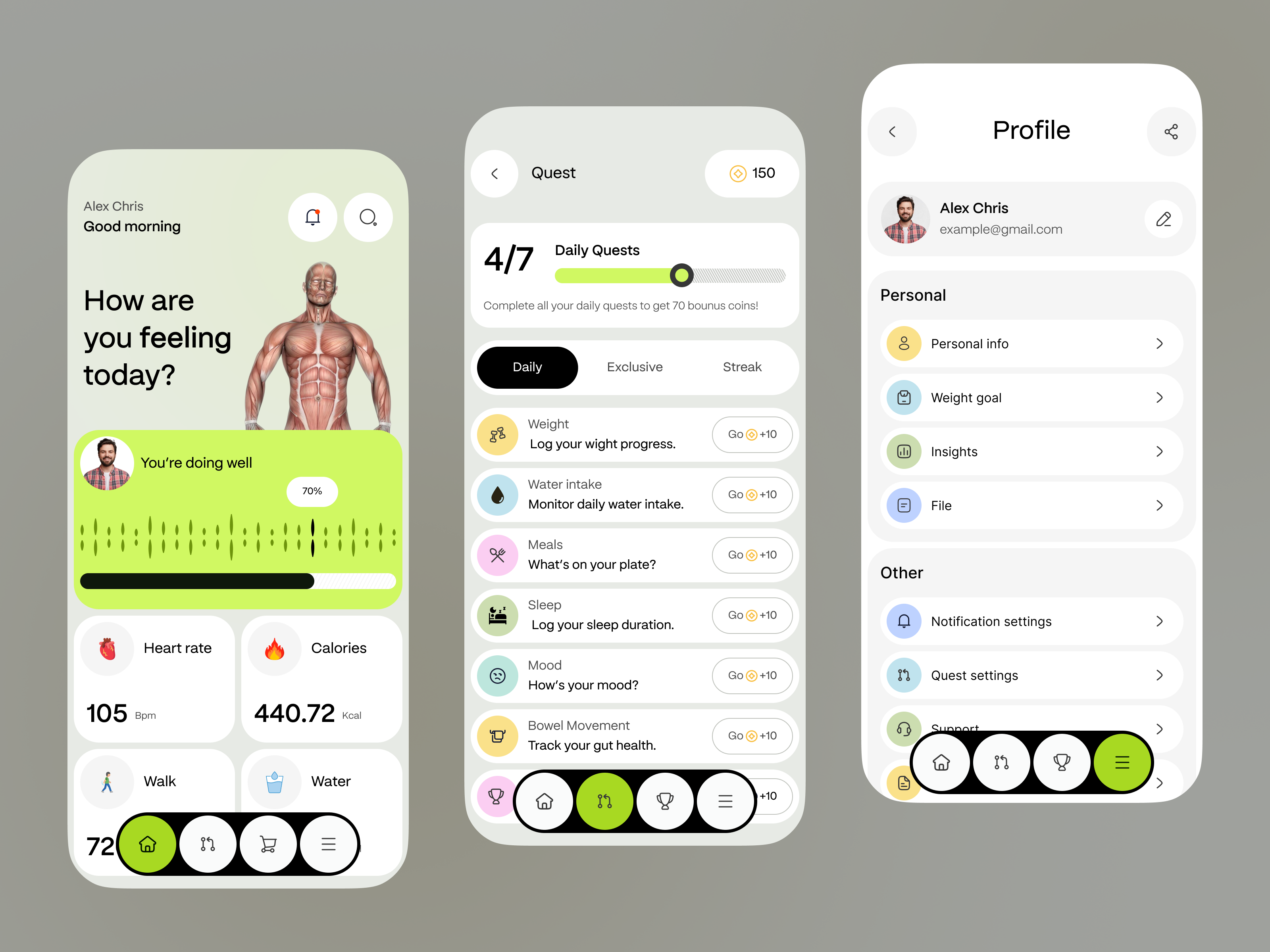 Example of Health Tracker Mobile App & Development