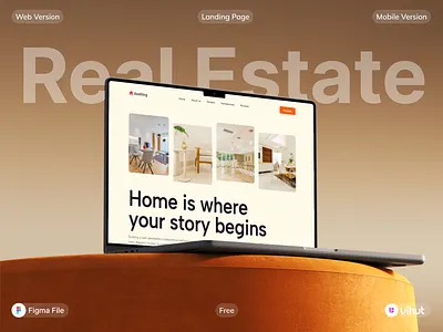 Real Estate Landing Page figma figma design landing landing page real estate ui ui design uihut website design